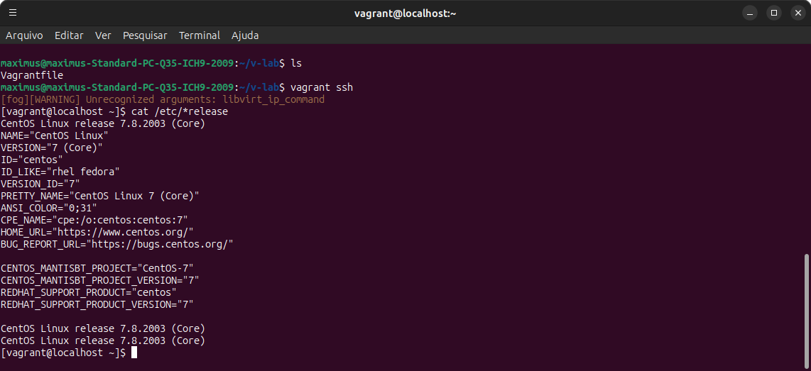 Vagrant ssh